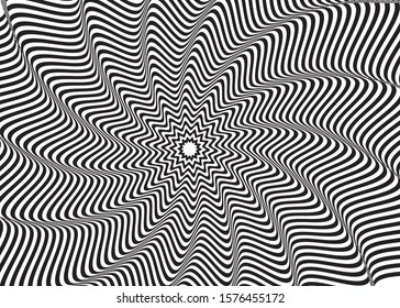 Abstract twisted illusion background patterns. illusion of distorted surface. twister stripes - vector, illustration