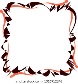 Abstract twisted line frame. Decorative element for design.