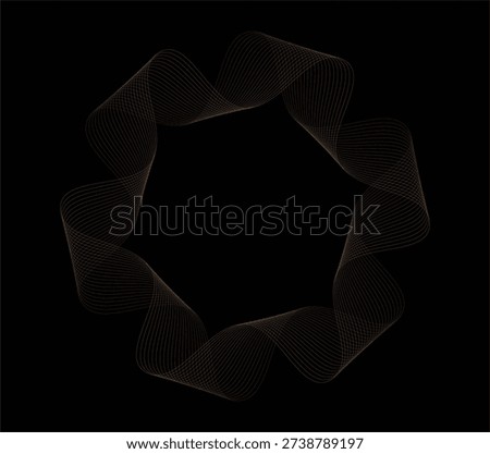 Abstract twisted lineart yellow vector illustration bacground