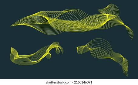 Abstract twisted lines background. 3d futuristic pattern.