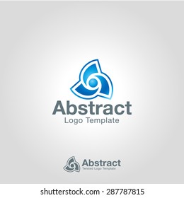Abstract twisted logo template. Corporate branding identity