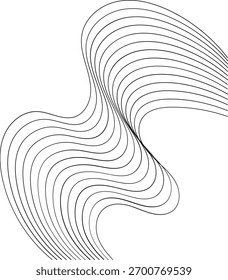 Padrão monolino retorcido abstrato, listras fluidas onduladas, elemento gráfico artístico moderno, ilusão ótica.