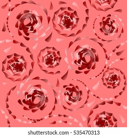 Abstract twisted seamless pattern in passionate red colors.