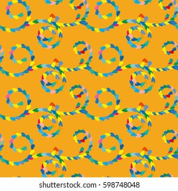 Abstract twisted seamless pattern with swirl geometrical ornament. 