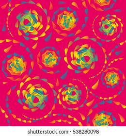 Abstract twisted seamless pattern in vivid colors.