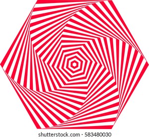 Abstract twisted shape on white background. Vector illustration.