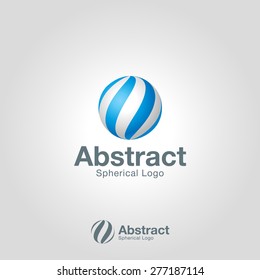 Abstract twisted sphere logo template. Corporate branding identity