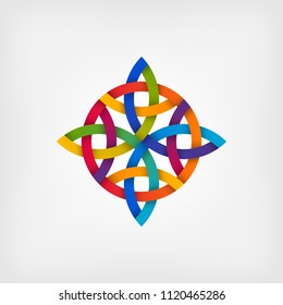 abstract twisted symbol in gradient colors