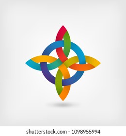abstract twisted symbol in gradient rainbow colors. vector illustration - eps 10