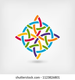 abstract twisted symbol in rainbow colors