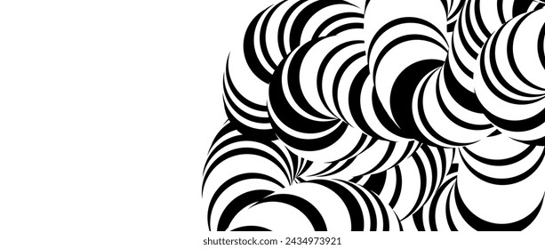 Abstract twisted tube background. Black white striped cord knot concept wallpaper. Liquid line pipe shape for banner, poster, flyer, booklet, brochure or leaflet. Vector flowing rope backdrop overlay