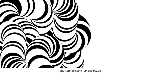 Abstract twisted tubes background. Black white striped cord knot concept wallpaper. Liquid line pipes shape for banner, poster, flyer, booklet, brochure, leaflet. Vector flowing ropes backdrop overlay