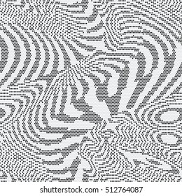 Abstract twisted wavy geometric motif. Seamless pattern.