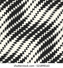 Abstract twisted wavy textured subtle zigzag motif. Seamless pattern.