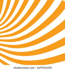 Abstract twisted yellow and white background. Optical illusion of distorted surface. Twisted stripes. Stylized 3d texture. Vector illustration. Great for wall art, poster, banner, web.