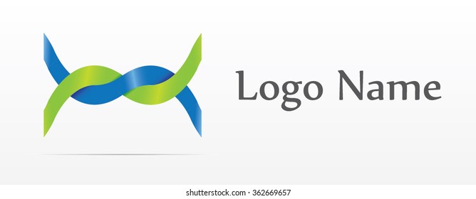 Abstract twisted-spiral element icon