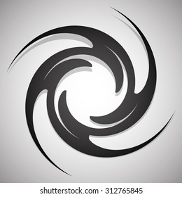 Abstract twisting, circular shape isolated on white.