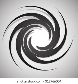 Abstract twisting, circular shape isolated on white.