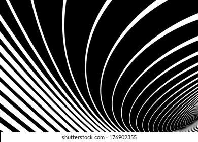 Abstract twisting lines background. Vector art.
