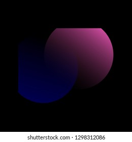 Abstract two circles with two colors, gradient dynamic shape.