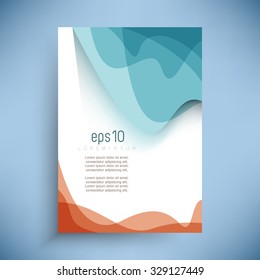 abstract two color wave elements business vector design