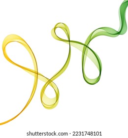 Abstract two color wave. Yellow-green wave pattern.