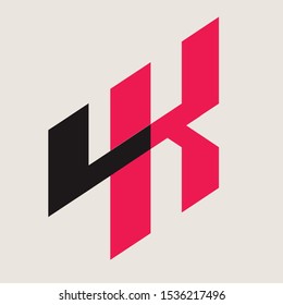 Abstract two colored design of 4k logo isolated in light background which can be used for sticker, screen technology product logo or other marketing materials