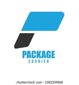 Abstract two colored P letter logo design can be used for product or services logo, promotional material for products, software logo or android applications logo