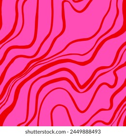 Abstract Two Colors Hand Drawing Diagonal Liquid Fluid Wavy Lines Zebra Tiger Stripes Seamless Vector Pattern Isolated Background