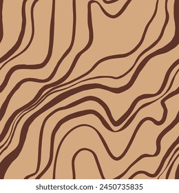 Abstract Two Colors Hand Drawing Diagonal Liquid Fluid Wavy Lines Zebra Tiger Stripes Seamless Vector Pattern Isolated Background