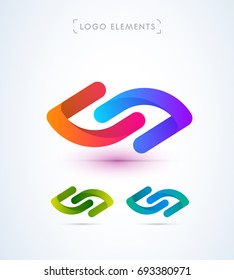 Abstract Two Elements Infinite Logo Template. Material Design