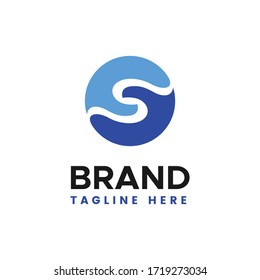 Plantilla para el logotipo de agua dulce para dos manos