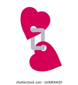 Abstract Two Heart Hold With Key Lock
