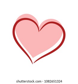 Abstract two hearts. Love concept. Stock vector illustration