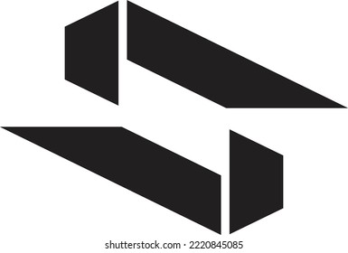 Abstract two lines logo illustration in trendy and minimal style isolated on background