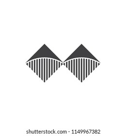 abstract two mountain silhouette logo vector