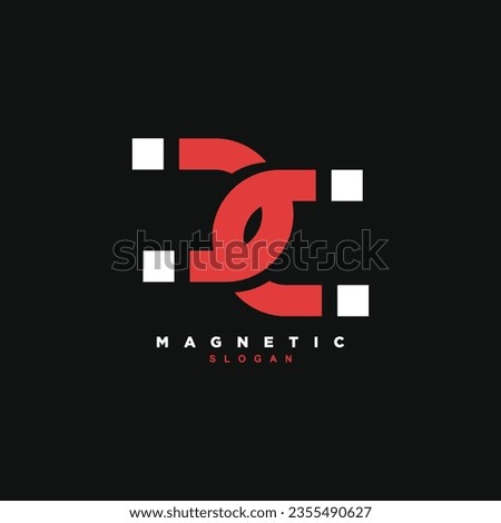 Abstract two opposite magnet logo design for your brand or business