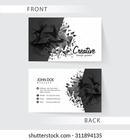 Abstract two sided business card set presentation for Creative Industry or Design Studio.