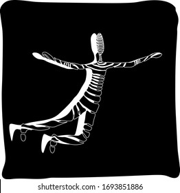 abstract two silhouettes black background