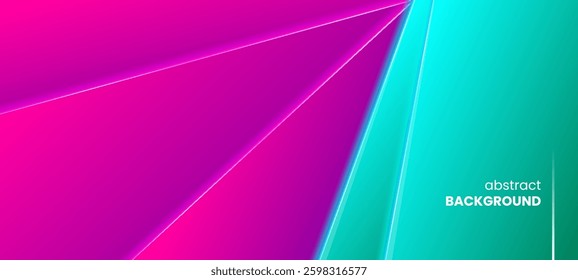 Abstract two tone background with neon lines. Stock vector illustration.