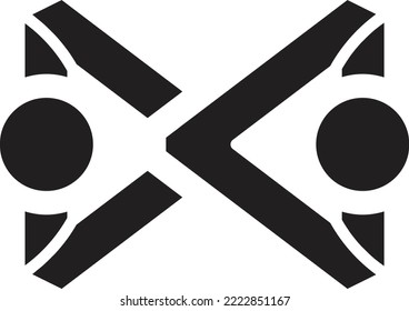 Abstrakte 2-Dreieck-Logo-Illustration im trendigen und minimalen Stil einzeln auf Hintergrund