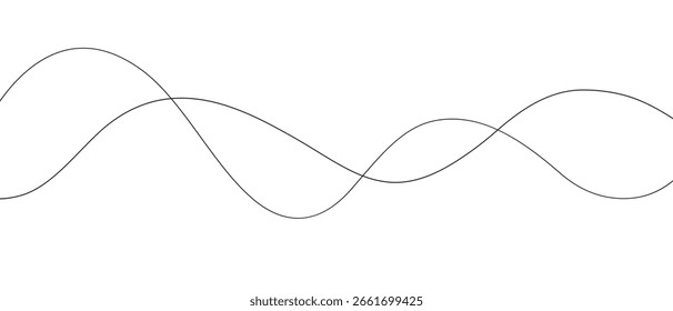 Vector de fondo abstracto de dos líneas onduladas.