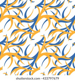 Abstract two-color seamless pattern with twig. Background,  cover, wrapper, textile, fabric