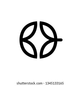 abstract two-leaf logo
