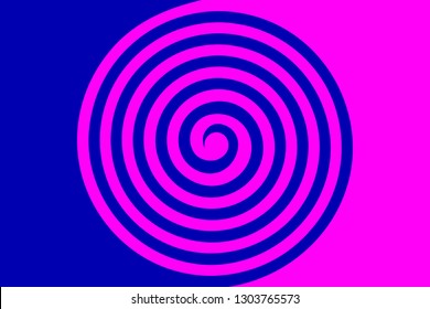 Abstract two-tone spiral vector illustration. Colored Hypno Background