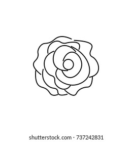 abstract type of carnation flowers Line Icon On White Background