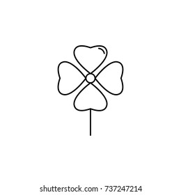 abstract type of clover flowers Line Icon On White Background
