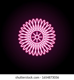 Abstrakter Typ von Blumenneon Symbol. Einfache dünne Linie, Vektorillustration der Blumensymbole für i und ux, Website oder mobile Anwendungen