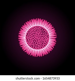 Tipo abstracto de icono del neón floral. Línea delgada simple, contorno vectorial de iconos de flores para ui y ux, sitio web o aplicación móvil