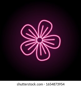 Abstract type of flower neon icon. Simple thin line, outline vector of flower icons for ui and ux, website or mobile application